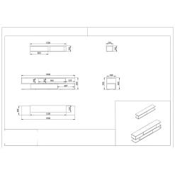 Parete Attrezzata Marrone Noce Bianco Modulabile 4 Ripiani, 2 Ante - Vernole