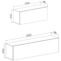 Parete Attrezzata Marrone Noce Modulabile 2 Ripiani, 2 Ante - Gava