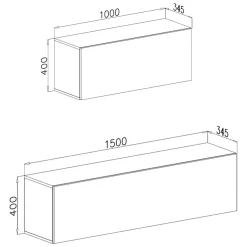 Parete Attrezzata Marrone Noce Modulabile 6 Ripiani, 6 Ante - Habaleva