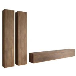 Parete Attrezzata Marrone Noce Modulabile 6 Ripiani, 6 Ante - Habaleva