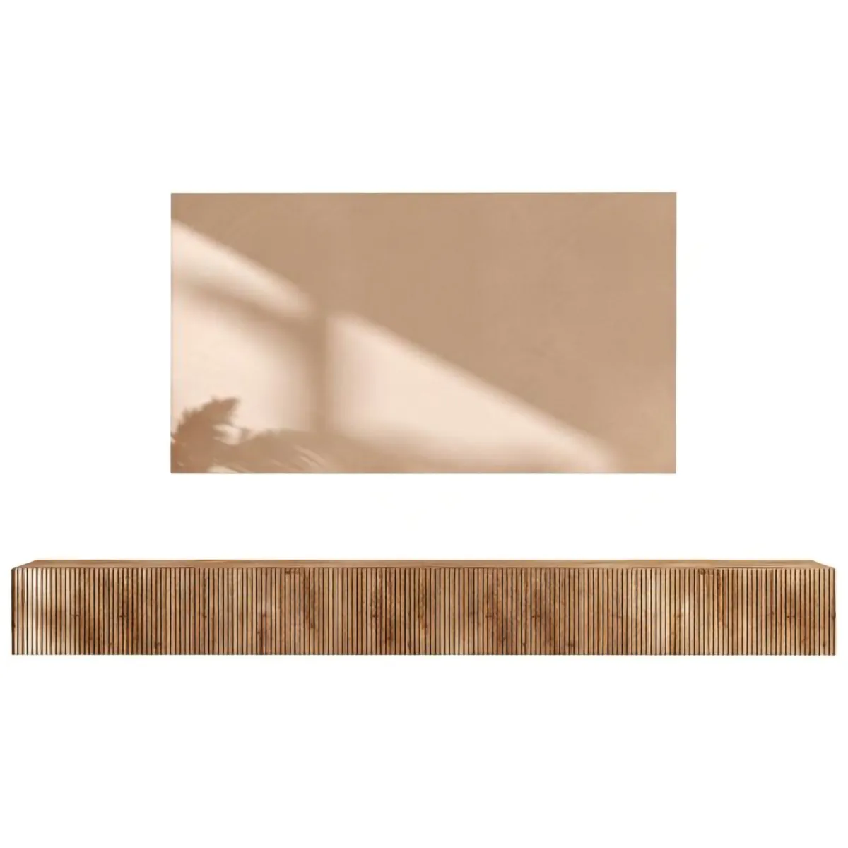 Pareti Attrezzate > Dmora Parete Attrezzata Marrone Pero Bianco Crema Modulabile Apertura Standard, set Componibile Made in Italy - Buti Bianco Crema, Marrone Pero