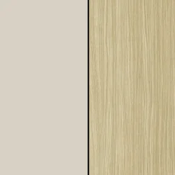 Parete Attrezzata Marrone Rovere Beige Cashmere 14 Ripiani 6 Ante 290x40x190h cm, Apertura Battente - Solopaca