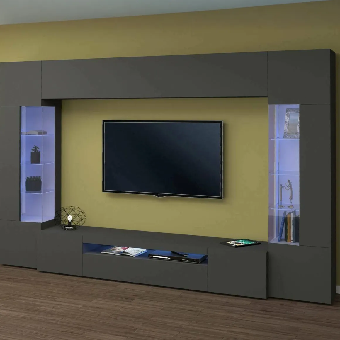 Parete attrezzata modulabile 290cm antracite - Arga