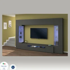Parete attrezzata modulabile 290cm antracite - Arga