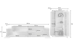 Parete Attrezzata Verde Modulabile 10 Ripiani 280x45x120.5h cm, Apertura a Ribalta, Battente - Lazzate