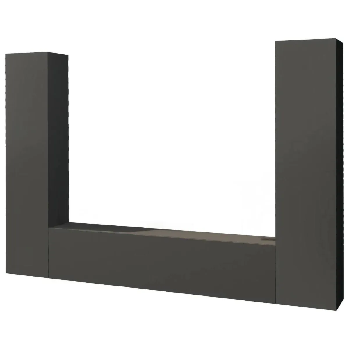 Salotto|Pareti Attrezzate > Dmora Parete salotto in legno 260cm antracite - Natasha Nero Antracite