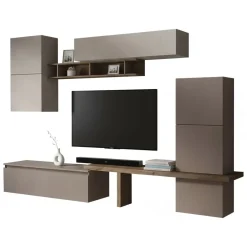 Parete salotto moderna 290cm bronzo e grigia - Tammy