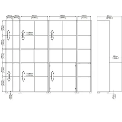 Parete salotto multifunzione 240cm rovere e grigia - Litvjak