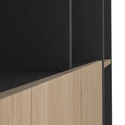 Parete salotto multifunzione 240cm rovere e grigia - Litvjak
