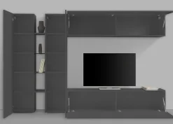 Parete salotto smart 280cm antracite - Enstatite