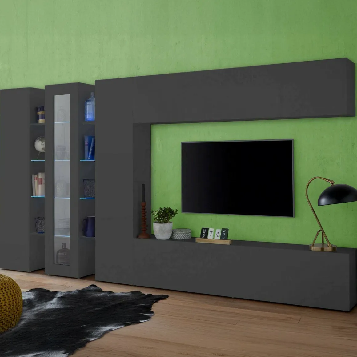 Parete salotto smart 320cm antracite - Bellino