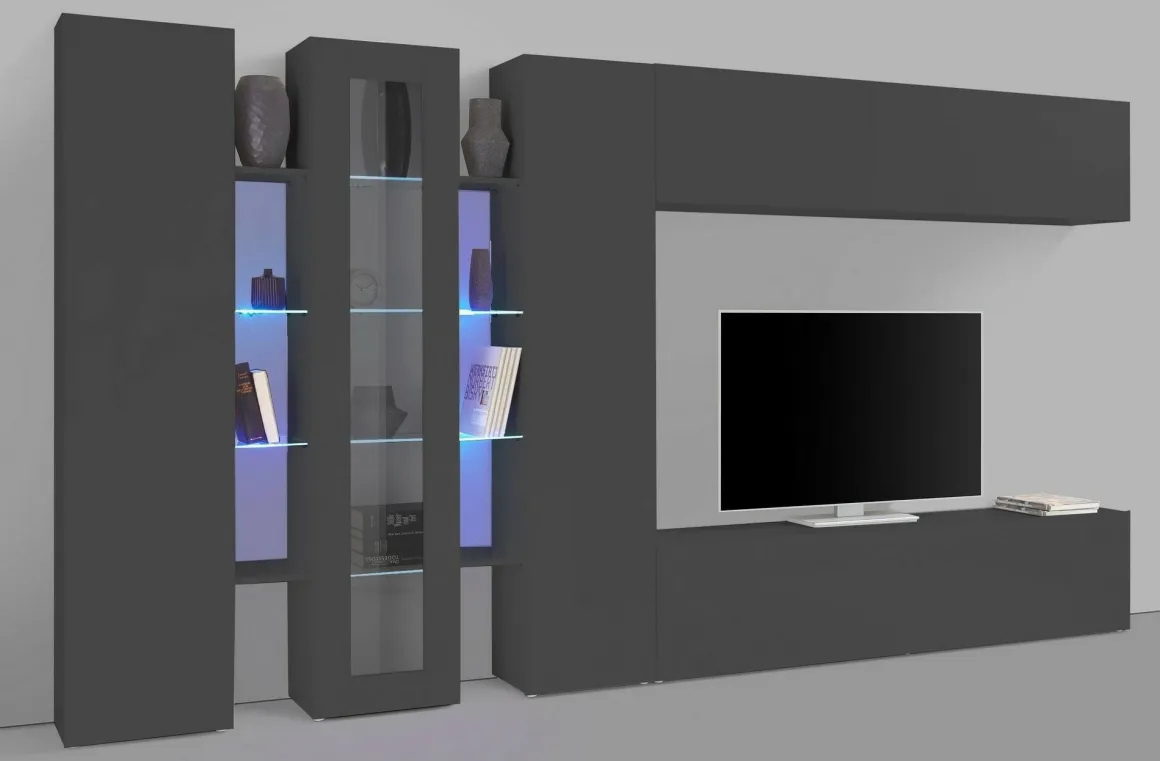 Parete salotto smart 320cm antracite - Bellino
