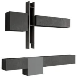 Parete salotto smart 262cm ardesia e grigia scuro - Douglas