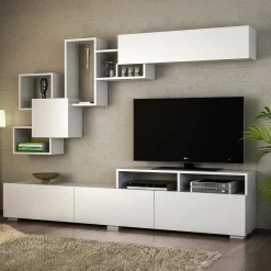 Pareti Attrezzate > Dmora Parete salotto smart 210cm bianca - HuaMulan Bianco