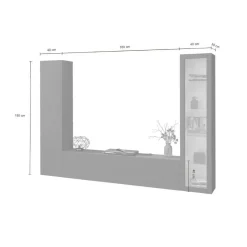Salotto|Pareti Attrezzate > Dmora Parete soggiorno in legno 260cm antracite - Felicina Nero Antracite