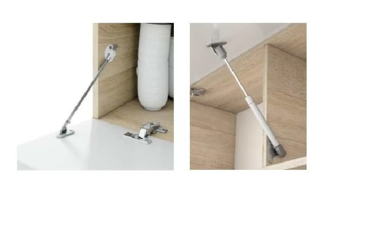 Salotto|Pareti Attrezzate > Dmora Parete soggiorno moderna 220cm legno e bianca - Aligator Bianco, Marrone Rovere Nodi