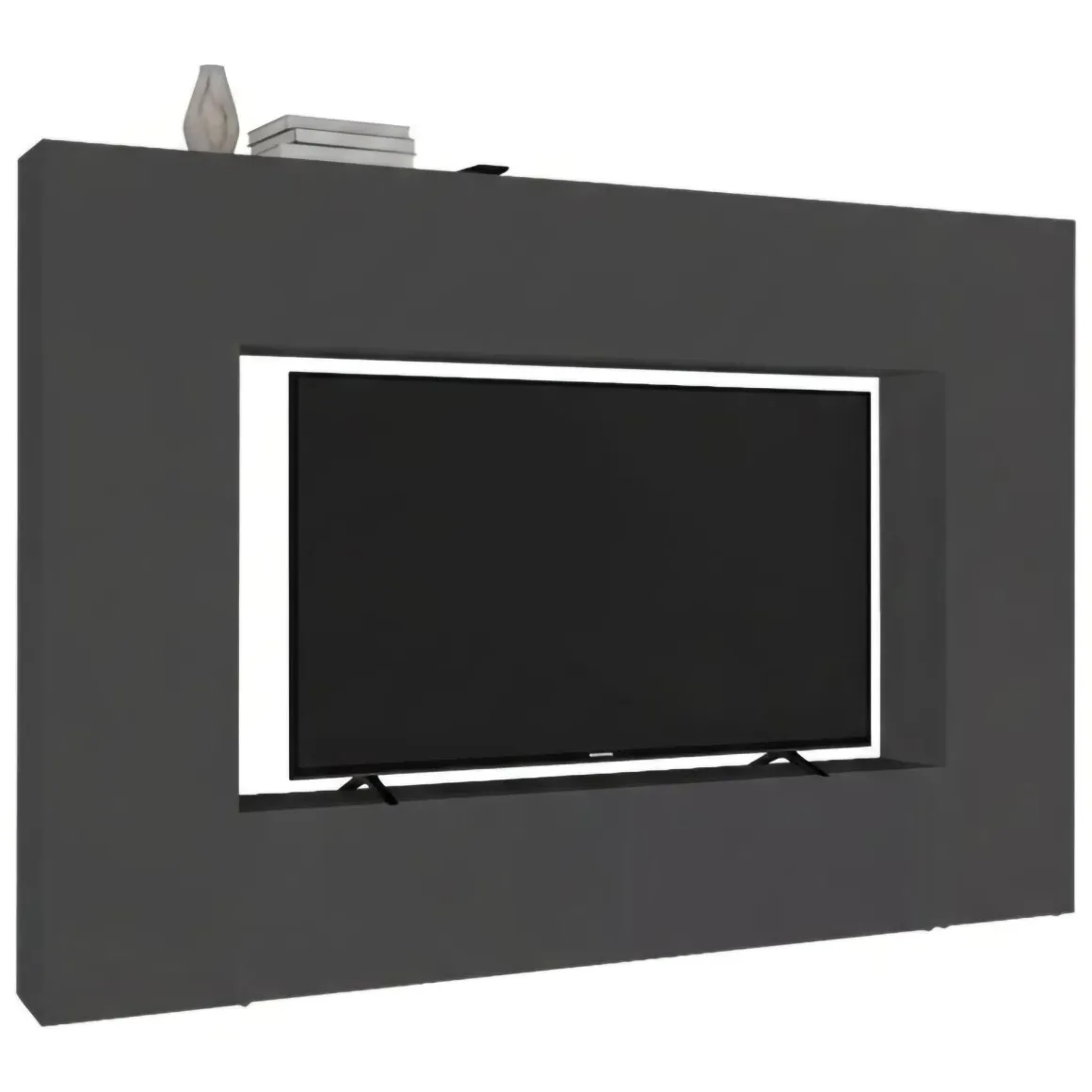 Salotto|Pareti Attrezzate > Dmora Parete soggiorno multifunzione 270cm antracite e rovere - Austis Marrone Rovere, Nero Antracite