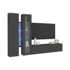 Parete soggiorno smart 280cm antracite - Arin