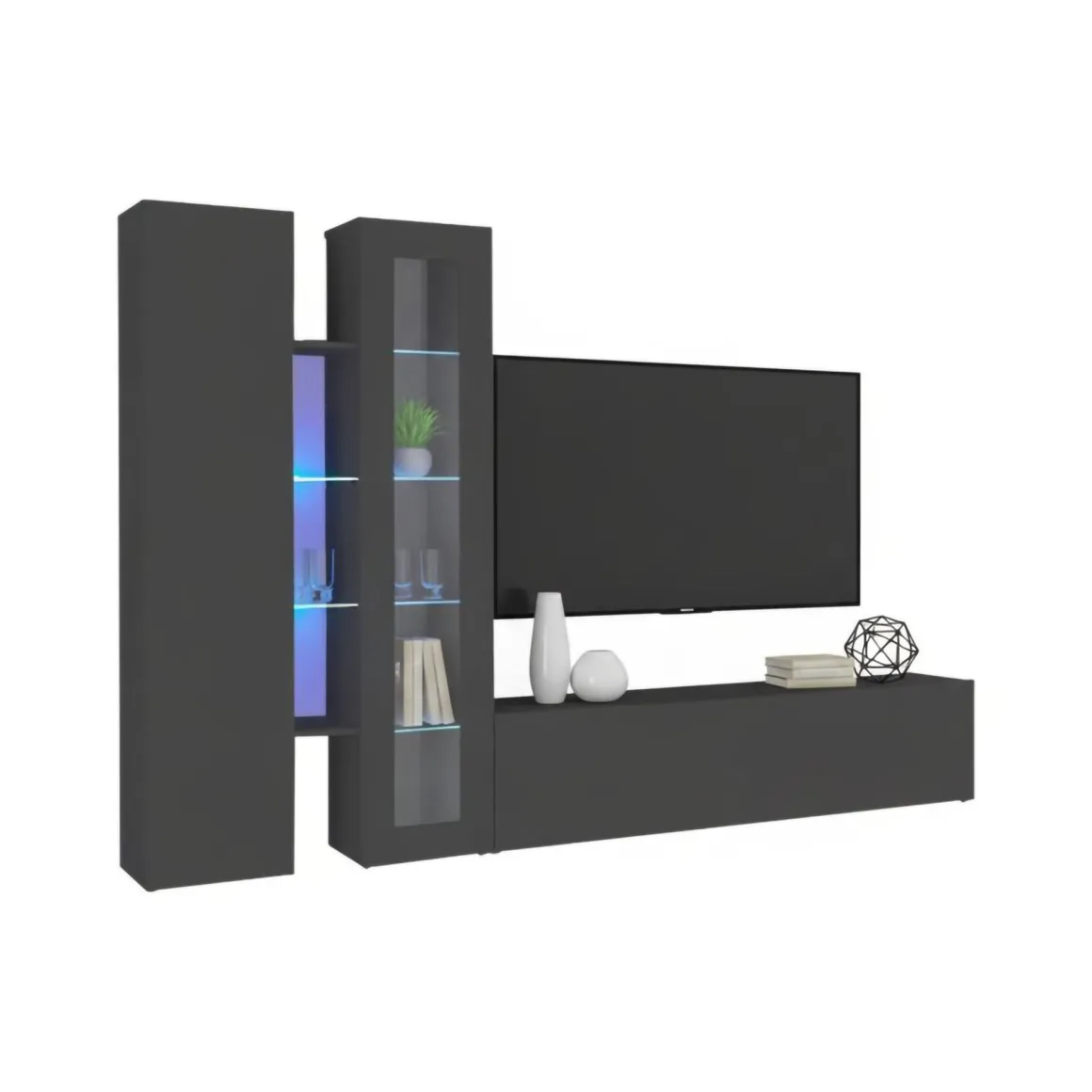 Parete soggiorno smart 280cm antracite - Arin