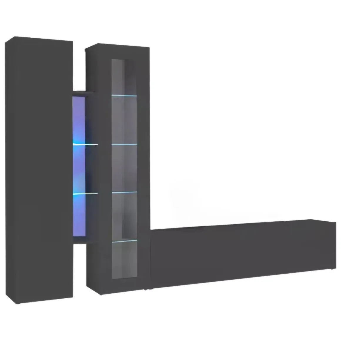 Parete soggiorno smart 280cm antracite - Arin