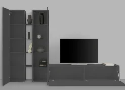 Parete soggiorno smart 280cm antracite - Arin