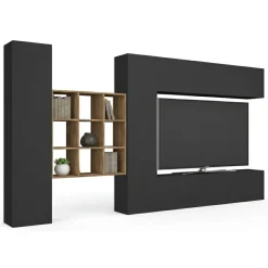 Parete soggiorno smart 350cm antracite - Agira