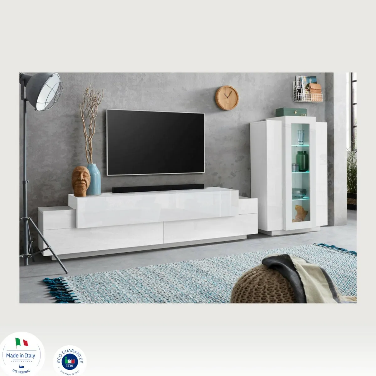 Salotto > Dmora Parete soggiorno smart 280cm bianca - Maja Bianco