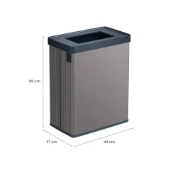 Pattumiera aperta 54 L 44x27x69h cm grigio scuro - Longueuil