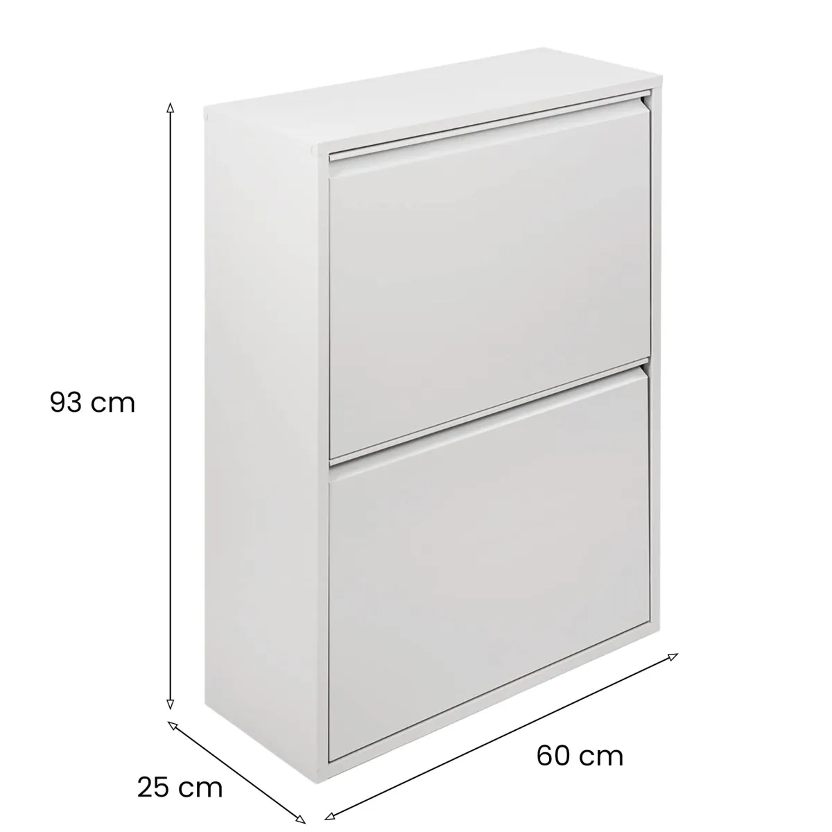 Pattumiere > Dmora Pattumiera Capacità 72 (18 per Secchio) Fissaggio a Muro Opzionale 60x25x93h cm, 4 Cestini - Anukhatun Bianco