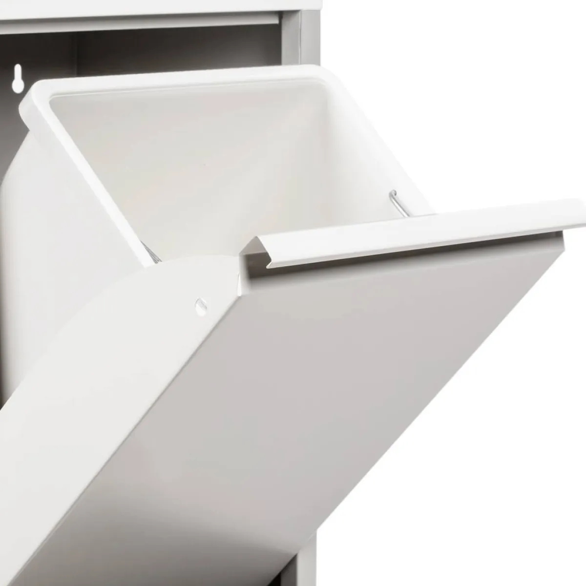 Pattumiere > Dmora Pattumiera Capacità 72 (18 per Secchio) Fissaggio a Muro Opzionale 60x25x93h cm, 4 Cestini - Anukhatun Bianco