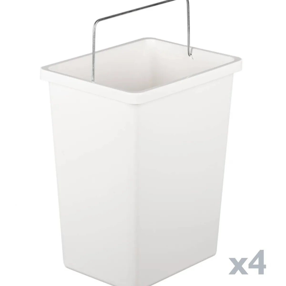 Pattumiere > Dmora Pattumiera Capacità 72 (18 per Secchio) Fissaggio a Muro Opzionale 60x25x93h cm, 4 Cestini - Anukhatun Bianco