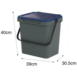 Cucina|Pattumiere > Dmora Pattumiera Capacità 34 lt un Cestino 40x31x39h cm, Made in Italy - Foscas Blu