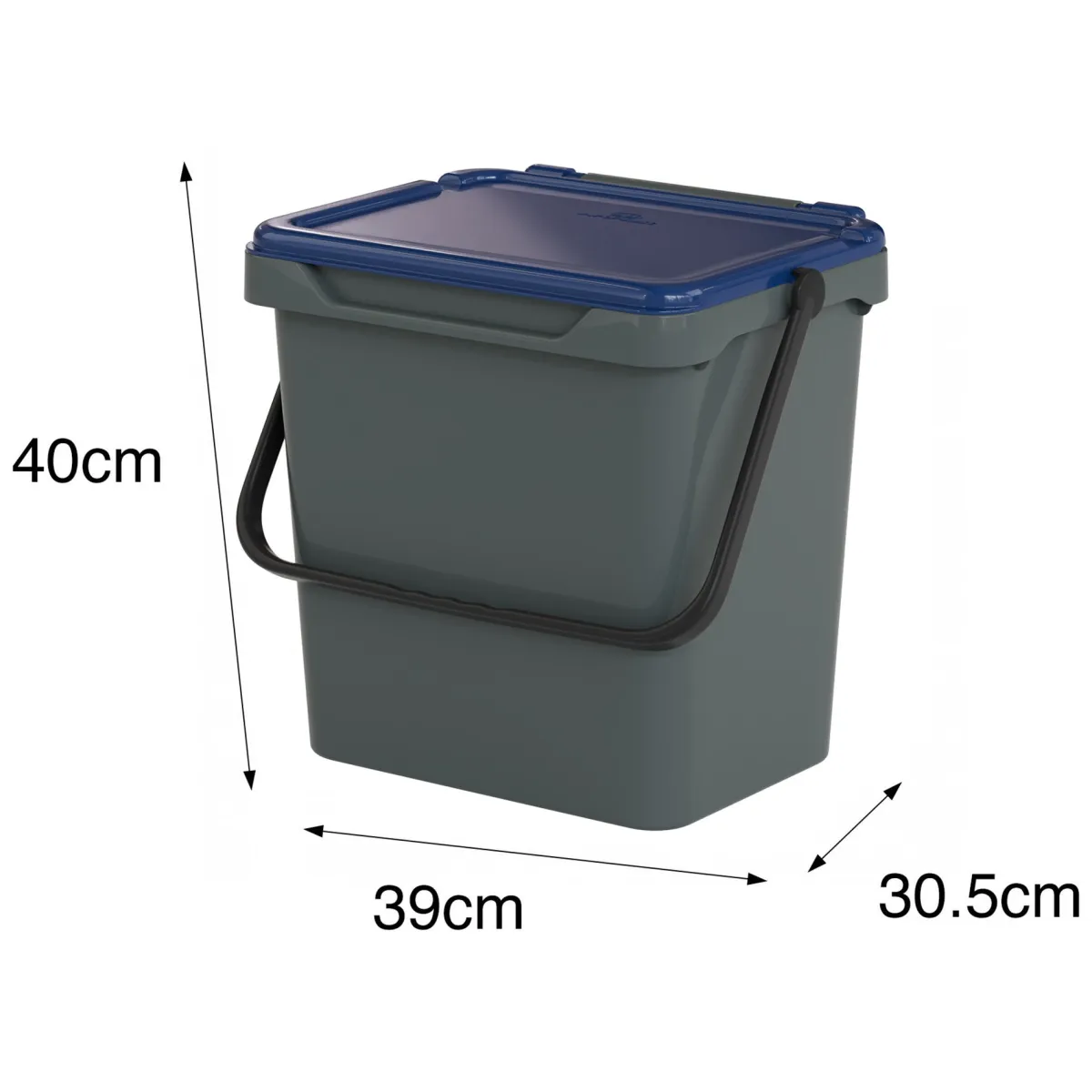 Cucina|Pattumiere > Dmora Pattumiera Capacità 34 lt un Cestino 40x31x39h cm, Made in Italy - Foscas Blu