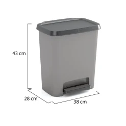 Pattumiera Carleton, 38x28 h43 cm, Grigio scuro