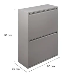 Pattumiera Grigio Capacità 72 (18 per Secchio) Fissaggio a Muro Opzionale 60x25x93h cm, 4 Cestini - Anukhatun