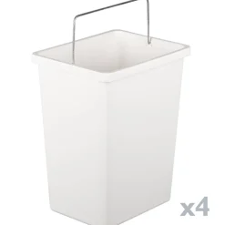 Pattumiera Grigio Capacità 72 (18 per Secchio) Fissaggio a Muro Opzionale 60x25x93h cm, 4 Cestini - Anukhatun