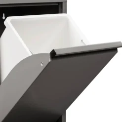 Pattumiera Grigio Capacità 72 (18 per Secchio) Fissaggio a Muro Opzionale 60x25x93h cm, 4 Cestini - Anukhatun