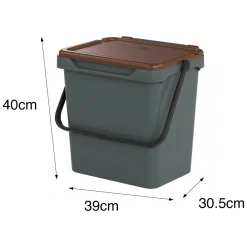 Cucina|Pattumiere > Dmora Pattumiera Capacità 36 lt un Cestino 40x31x39h cm, Made in Italy - Foscas Marrone