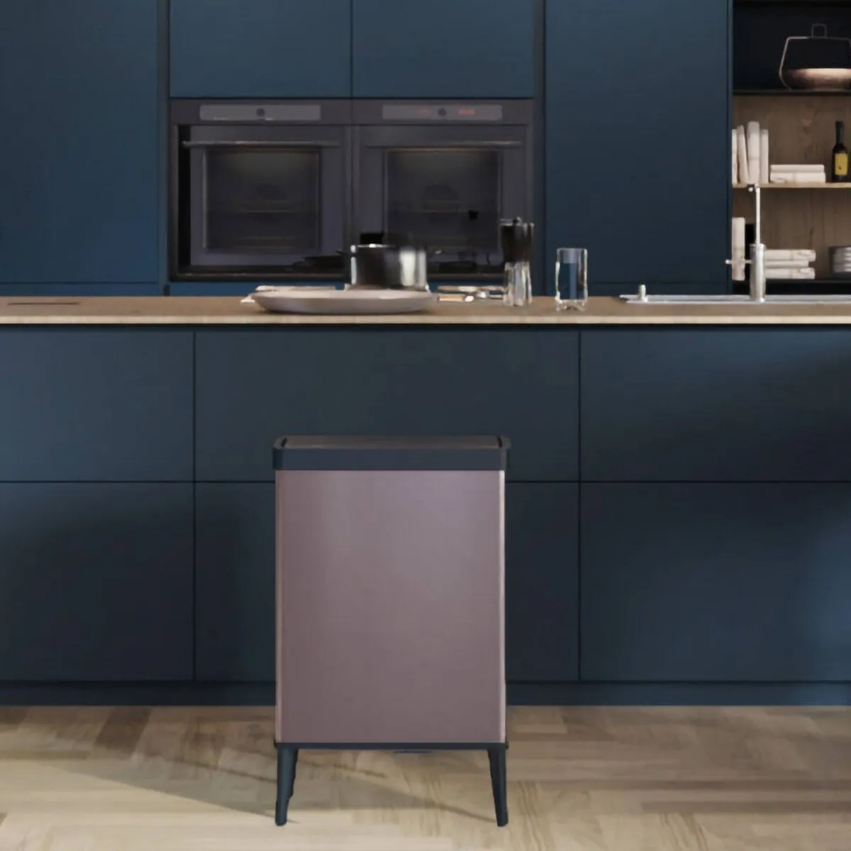 Pattumiere > Dmora Pattumiera minimal cucina 54 L 44x27x69h cm - Tofino Marrone