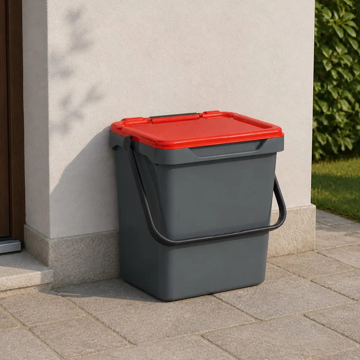 Cucina|Pattumiere > Dmora Pattumiera Capacità 37 lt un Cestino 40x31x39h cm, Made in Italy - Foscas Rosso