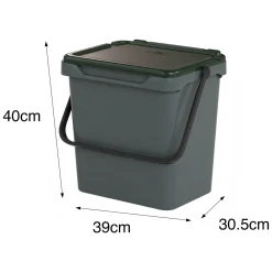 Pattumiera Verde Capacità 38 lt un Cestino 40x31x39h cm, Made in Italy - Foscas