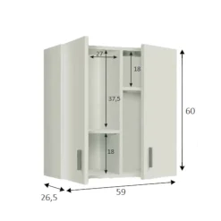 Cucina|Mobili Pensili > Dmora Pensile bagno 2 ante 60x60h cm - Mors Bianco