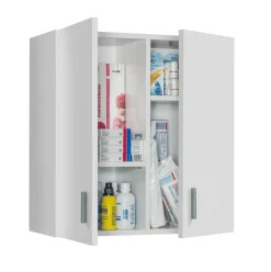 Cucina|Mobili Pensili > Dmora Pensile bagno 2 ante 60x60h cm - Mors Bianco