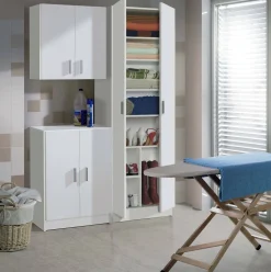 Cucina|Mobili Pensili > Dmora Pensile bagno 2 ante 60x60h cm - Mors Bianco