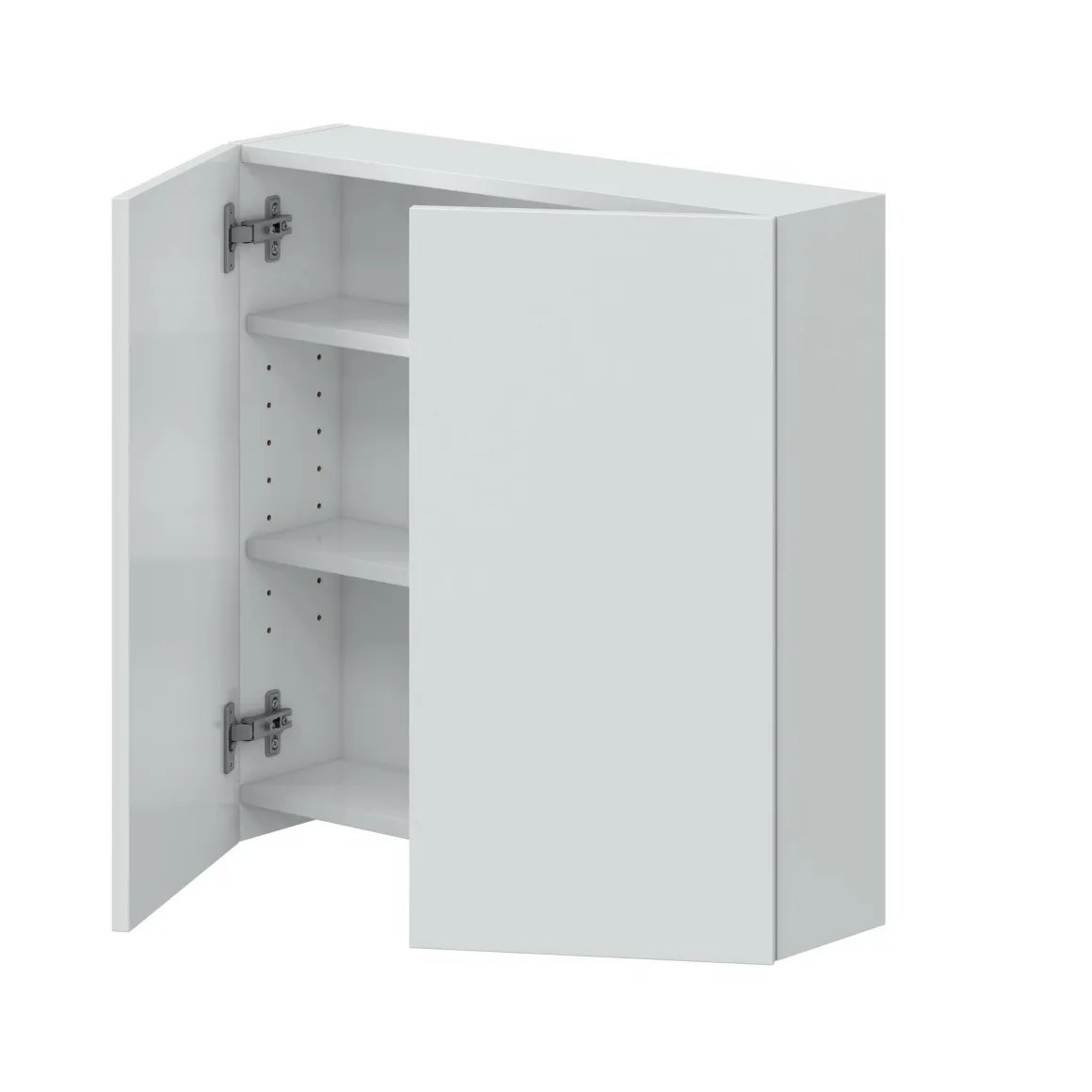 Cucina|Mobili Pensili > Dmora Pensile bagno 3 ante 90x66h cm bianco lucido e ardesia - Andras Grigio Ardesia, Bianco Lucido