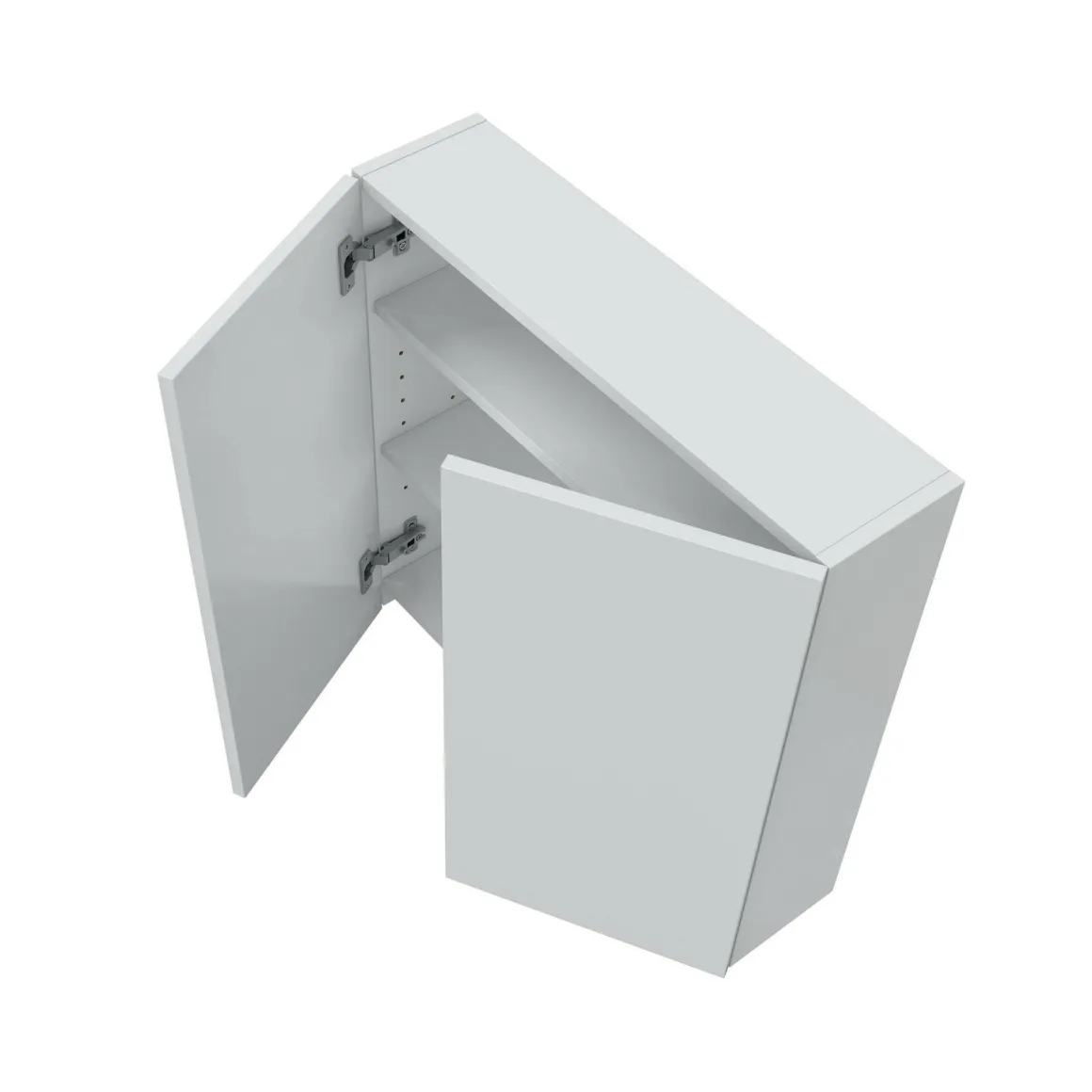Cucina|Mobili Pensili > Dmora Pensile bagno 3 ante 90x66h cm bianco lucido e ardesia - Andras Grigio Ardesia, Bianco Lucido