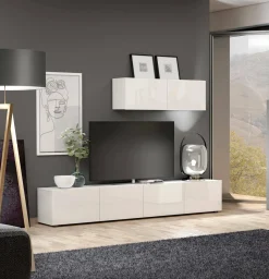 Pensile bagno 112x37h cm bianco lucido - Ostrense