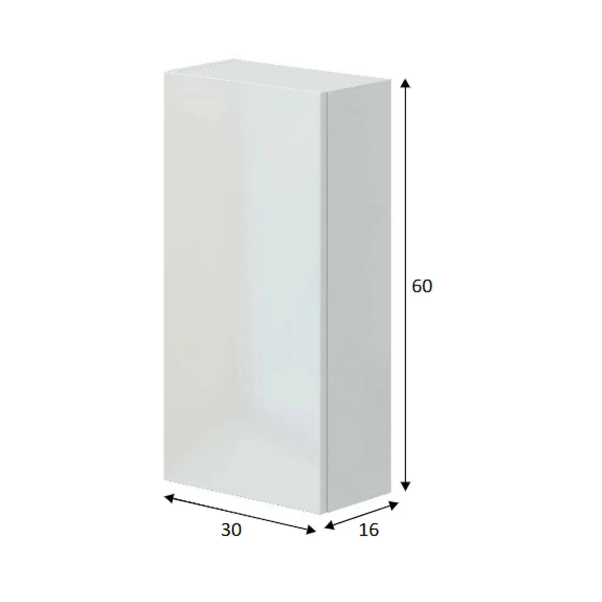 Mobili Pensili > Dmora Pensile bagno 30x60h cm - Berlino Bianco Lucido