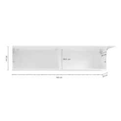 Cucina|Mobili Pensili > Dmora Pensile moderno 180x40h cm - Anette Bianco Lucido