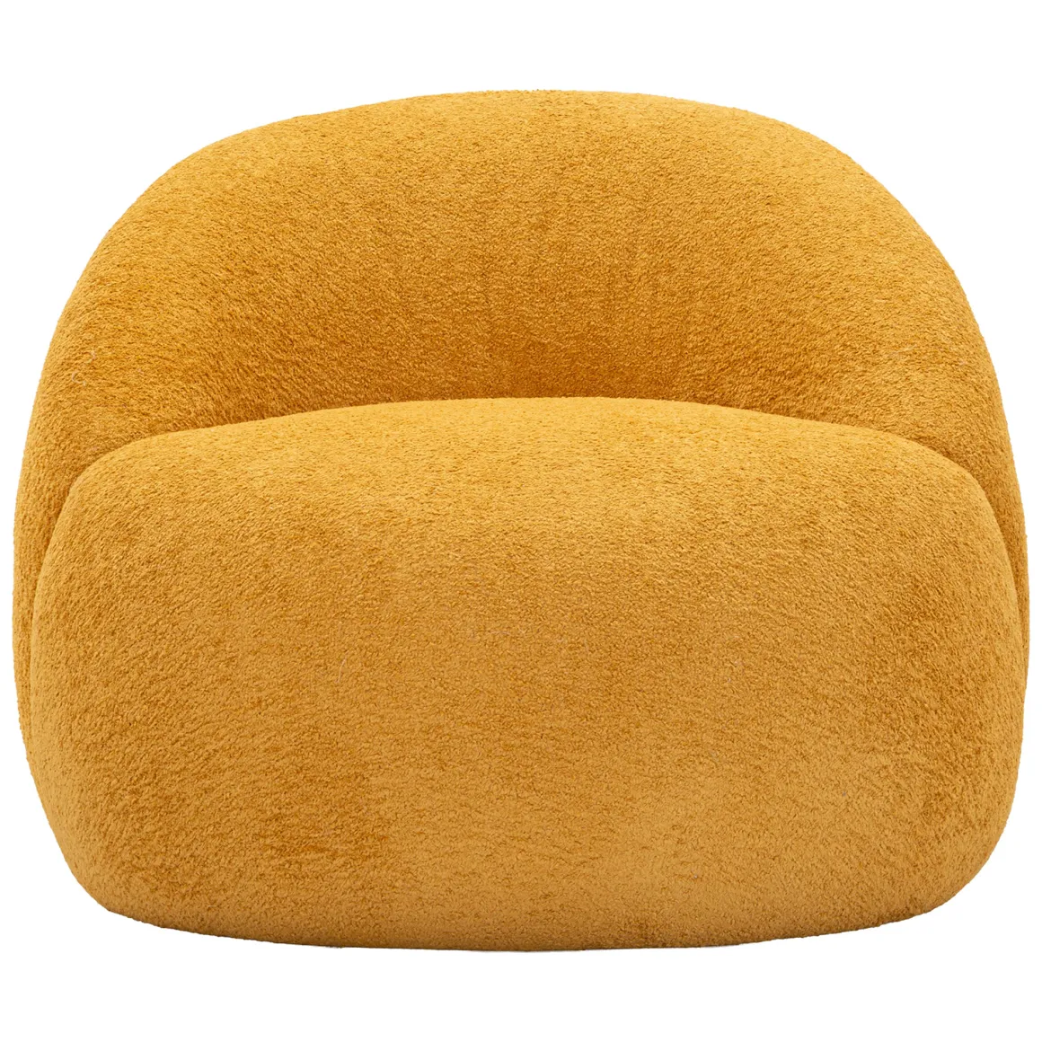 Poltrona Arancione Senape Rivestimento in Tessuto Bouclè Braccioli 80x56x83h cm, Materiale Struttura in Tessuto - Nubra